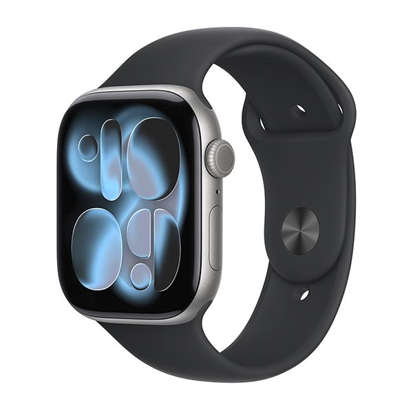 Apple Watch Series 11 46mm Aluminum Space Gray Case Black Sport Band S/M