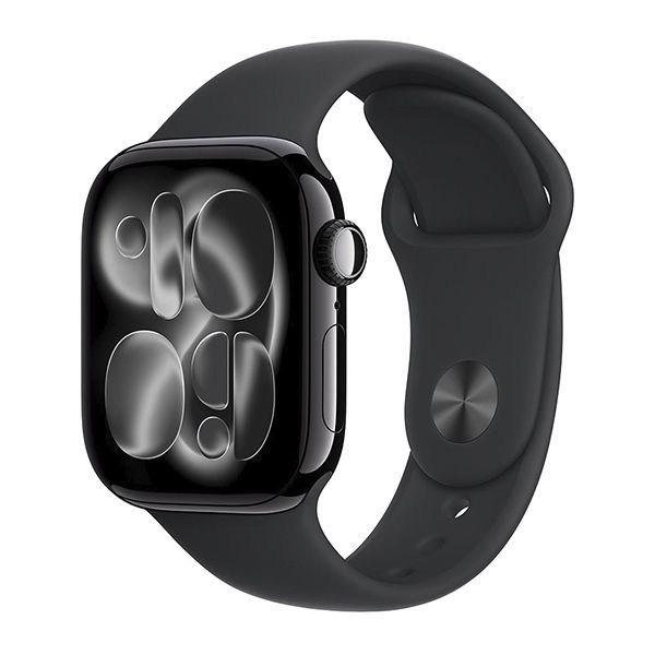 Apple Watch Series 11 46mm Aluminum Jet Black Case Black Sport Band S/M