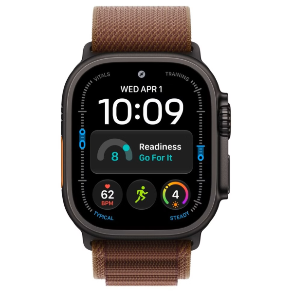 Apple Watch Series Ultra 4 49mm Black Titanium Case with Burgundy Alpine Loop S
